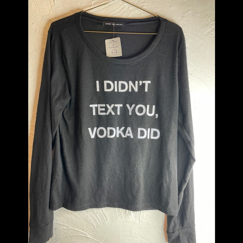 Harper Harlow Black Funny Sweater Sz M